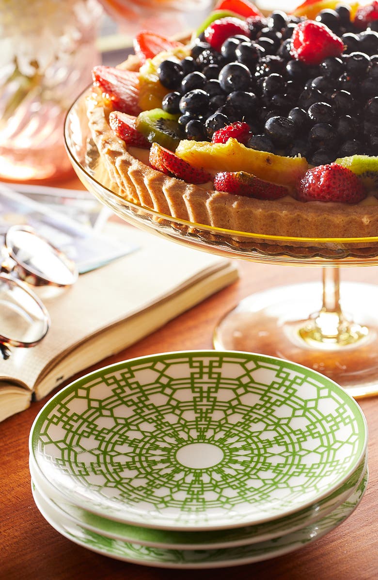 Caskata Newport Verde Garden Gate Small Plates - Porcelain - Set 4, Alternate, color, Green