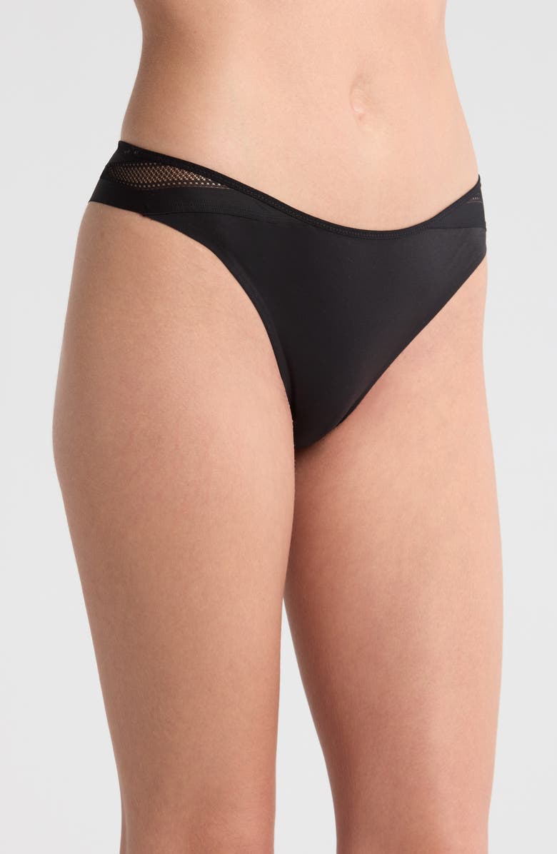 Chantelle Lingerie Easy Bliss Tanga Thong, Alternate, color, Black