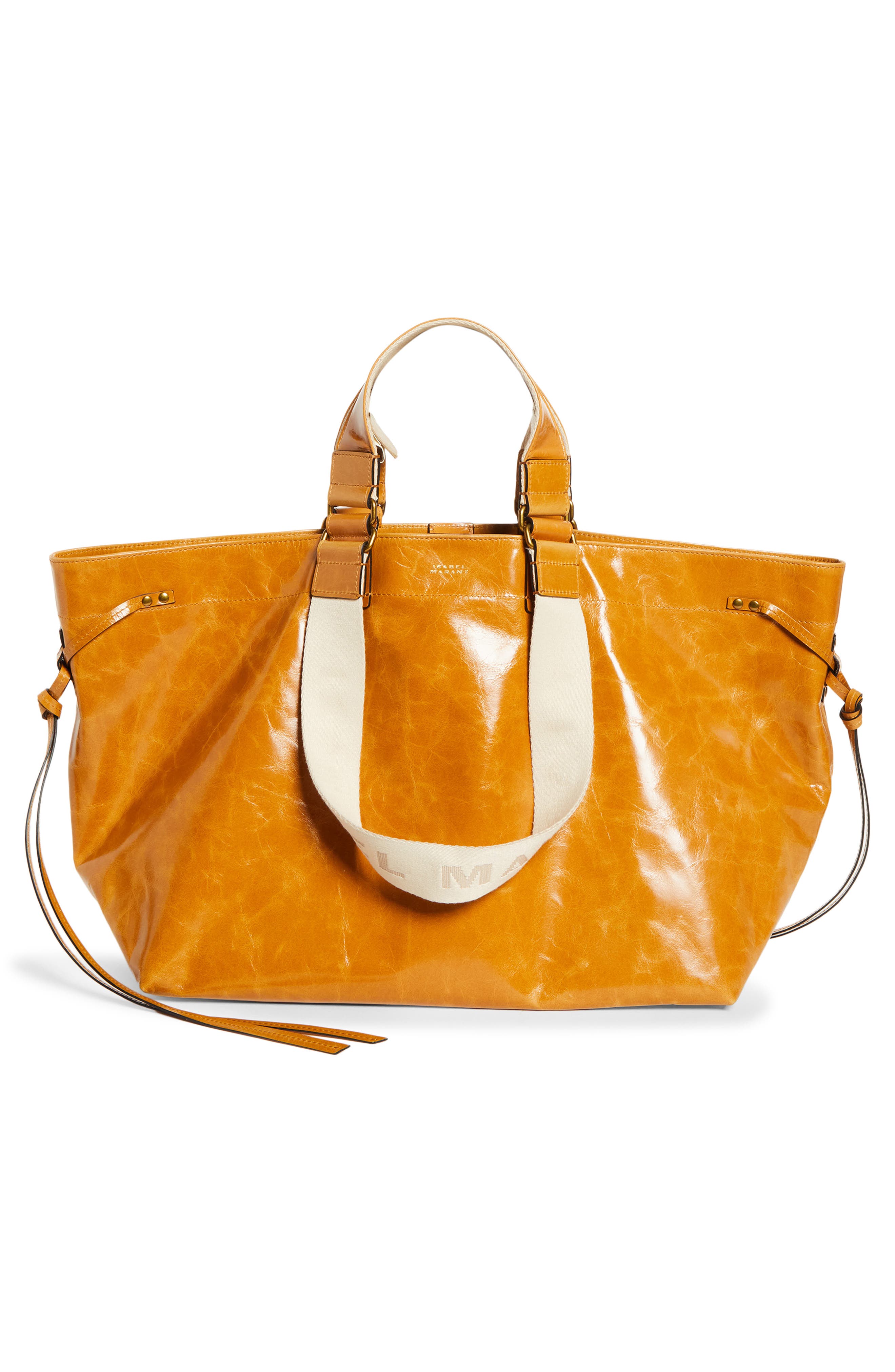 Isabel Marant Wardy Leather Shopper Tote, Alternate, color, Honey