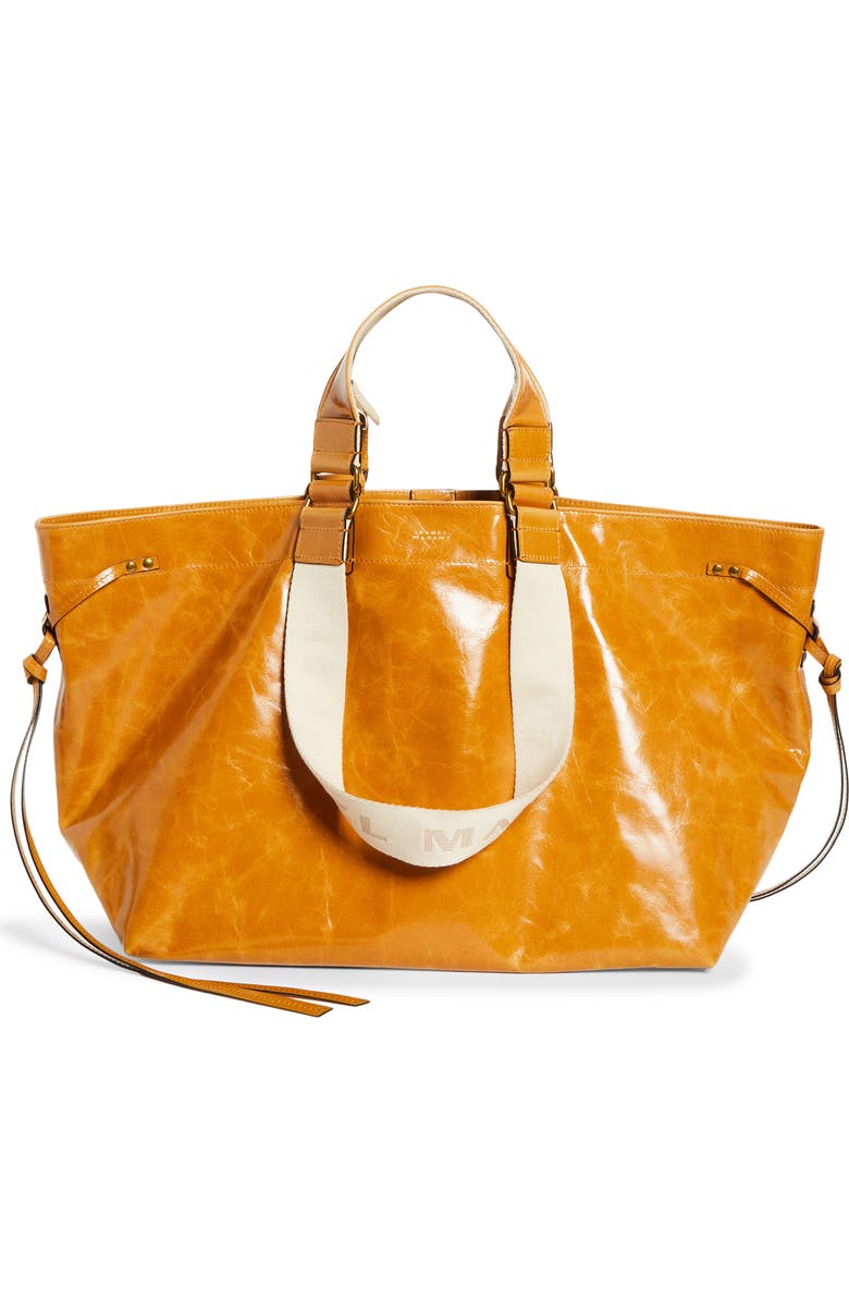 Isabel Marant Wardy Leather Shopper Tote, Alternate, color, Honey