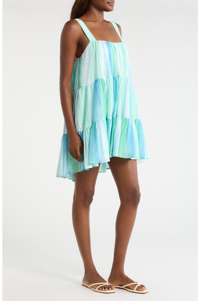 Tiered Trapeze Cover-Up Dress, Alternate, color, BLUE STOVIA