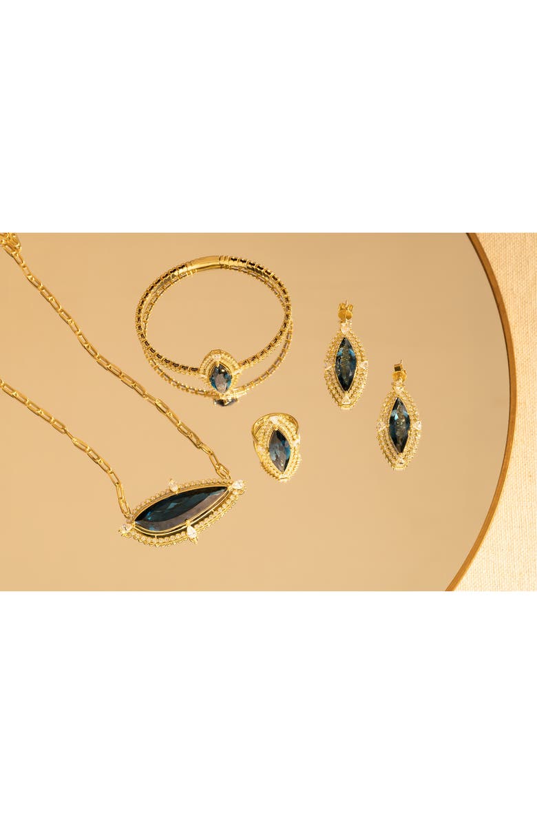 Bony Levy Iris London Blue Topaz & Diamond Drop Earrings, Alternate, color, 18K Yellow Gold/ Topaz