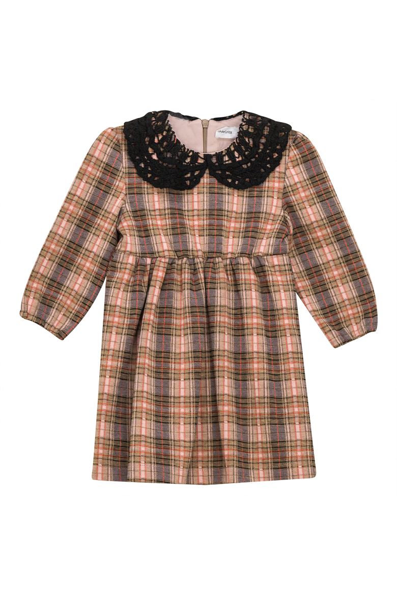 Stretch Plaid High Waist Dress, Main, color, Ash Rose
