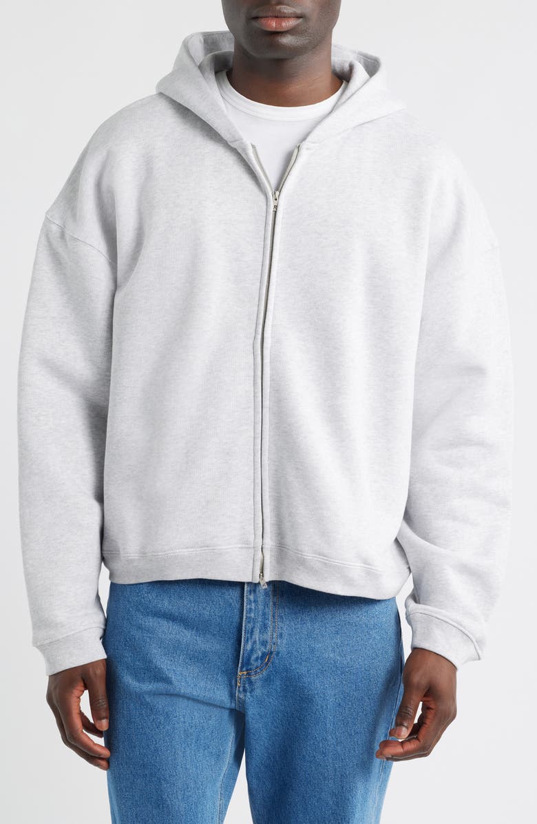 Represent Initial Oversize Full Zip Hoodie, Alternate, color, Ice Grey Marl