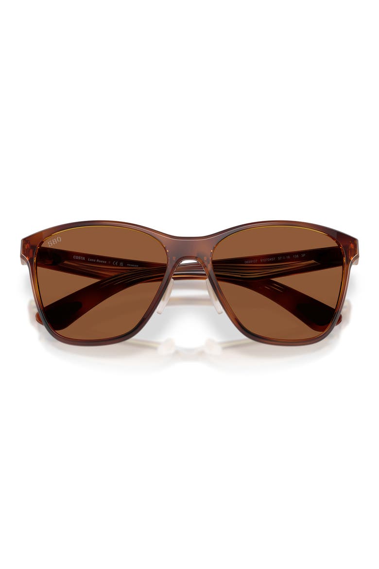 Luna Nueva 57mm Polarized Butterfly Sunglasses, Alternate, color, TORTOISE / COPPER 580G