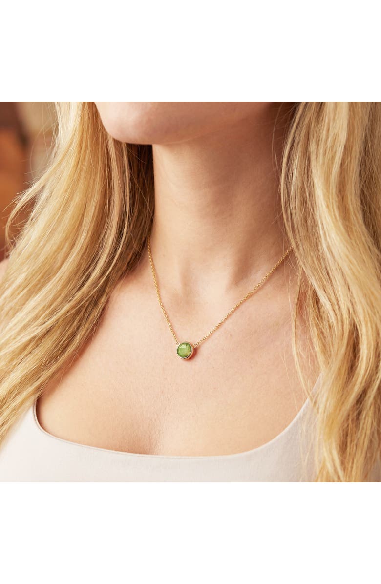 The Lovery Fine Jewelry Peridot Single Bezel Necklace, Alternate, color, Peridot