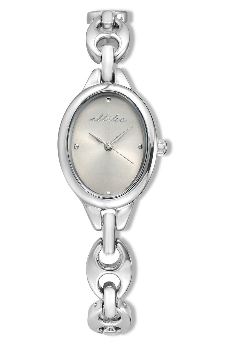 Ettika Oval Mariner Chain Watch, Main, color, Bone And Silver