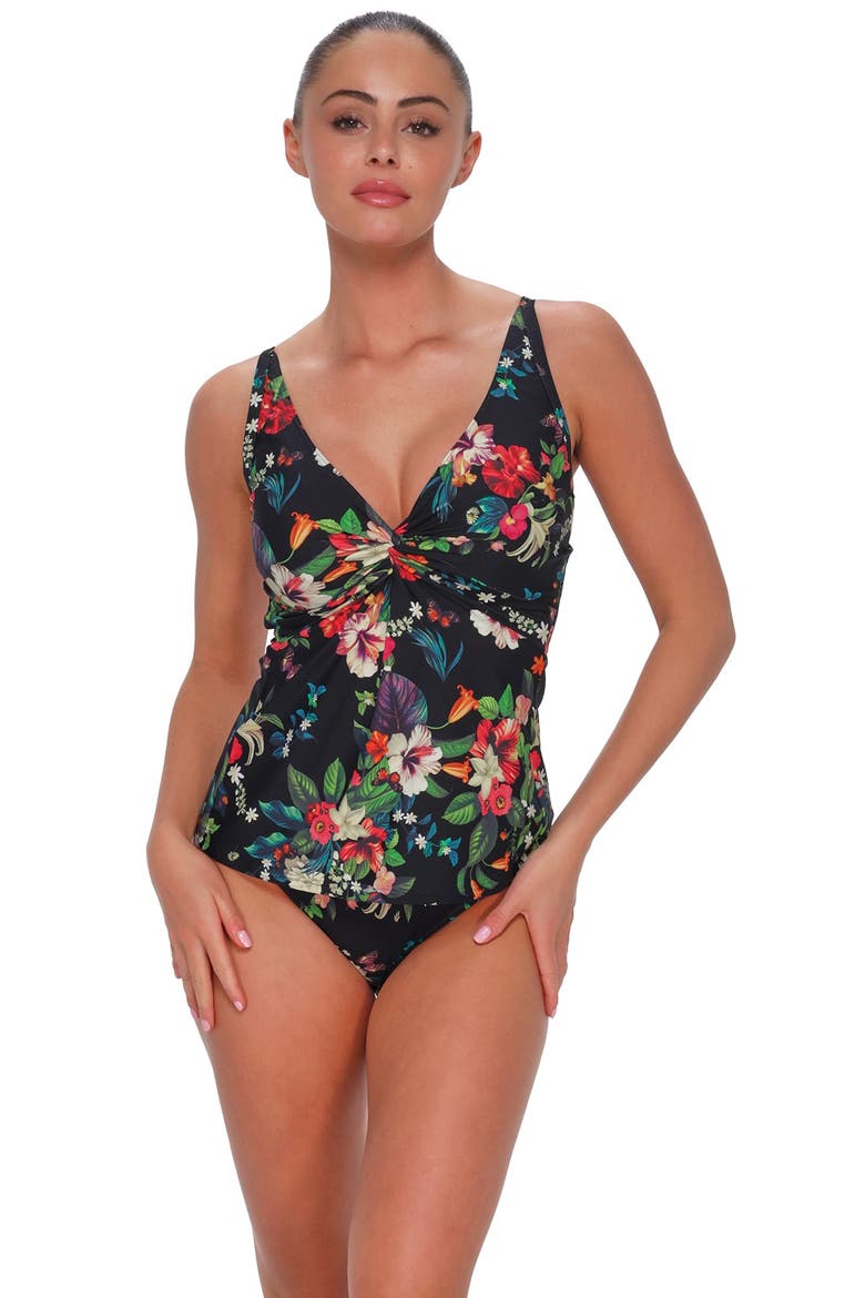Forever Tankini Swimsuit Top - D Cup, Main, color, Fleur Noire