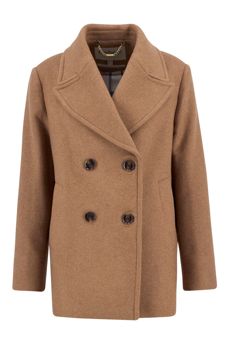 Indie Wool Blend Peacoat, Alternate, color, CAMEL/ HESSIAN TARTAN