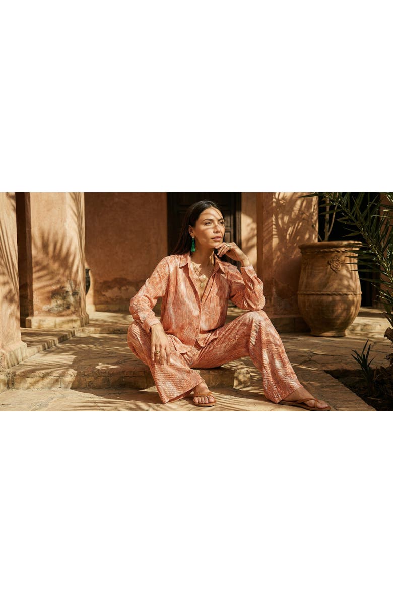 Raffya Ginger Button Down Tiger Print Shirt, Alternate, color, Orange