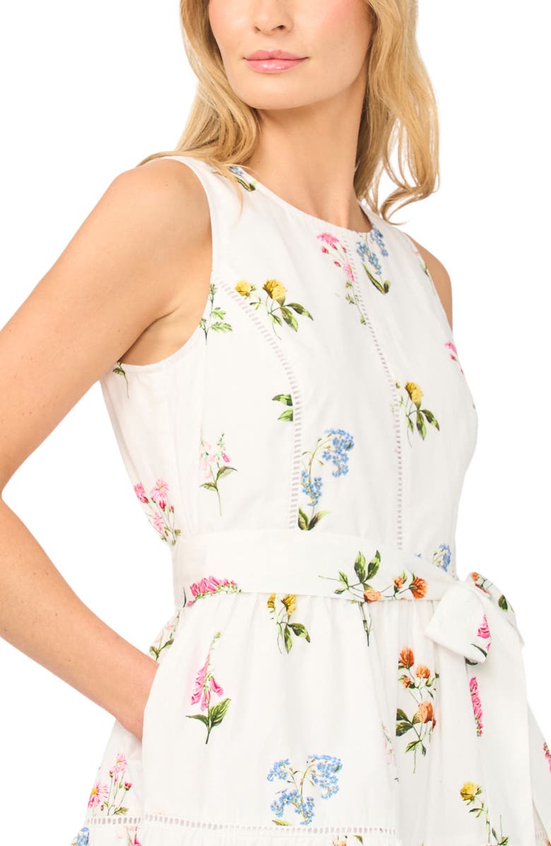 Ted Baker Rena Print Tie Waist Dress, Alternate, color, Vanilla Ice