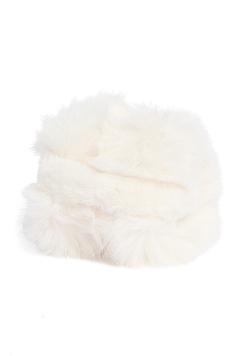 Faux Fur Earmuffs, Alternate, color, IVORY