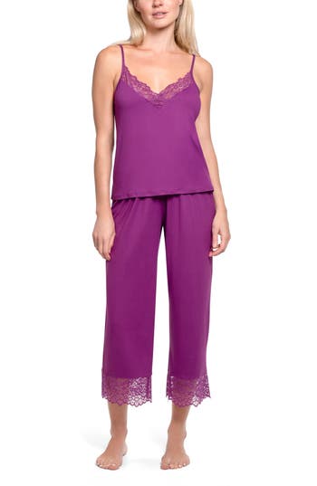 In Bloom By Jonquil Brit Crop Pajamas In Purple