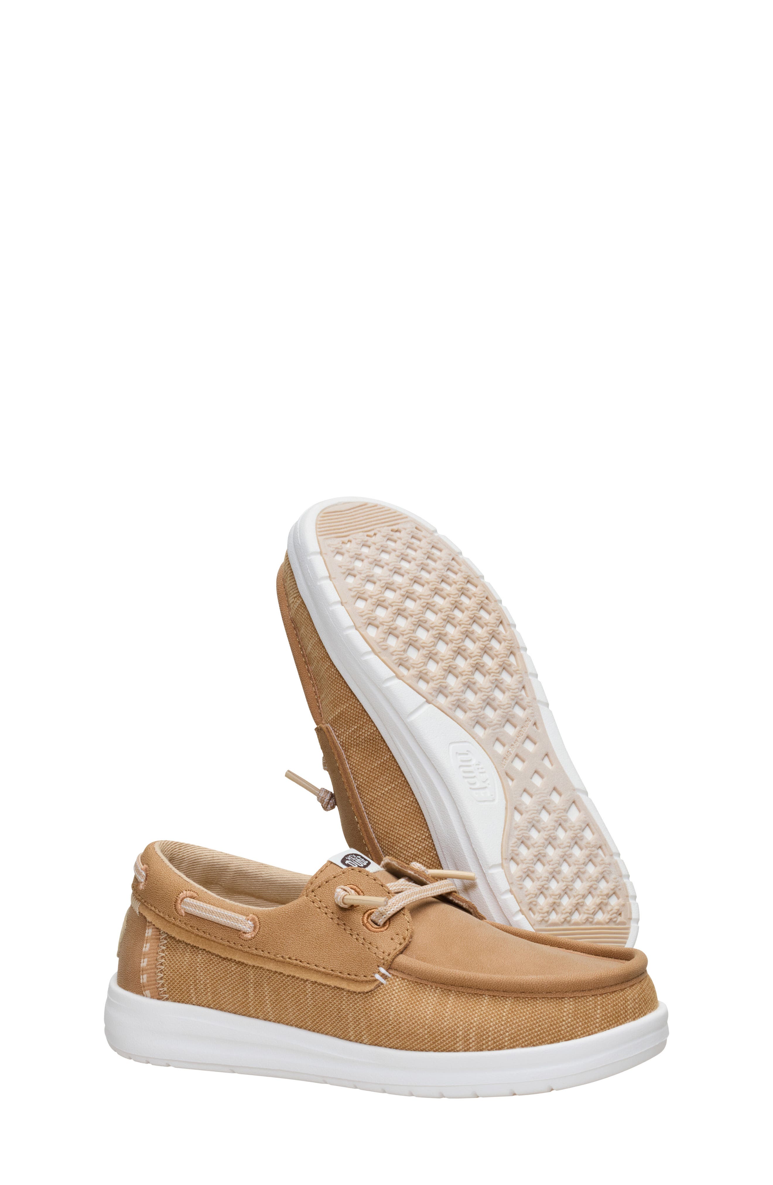 Hey Dude Kids' Wells Slip On Boat Shoe, Alternate, color, Cognac