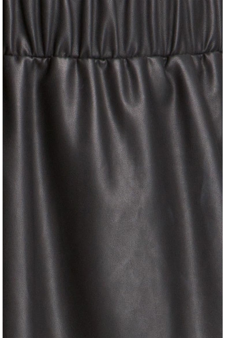 Faux Leather Skirt, Alternate, color, BLACK