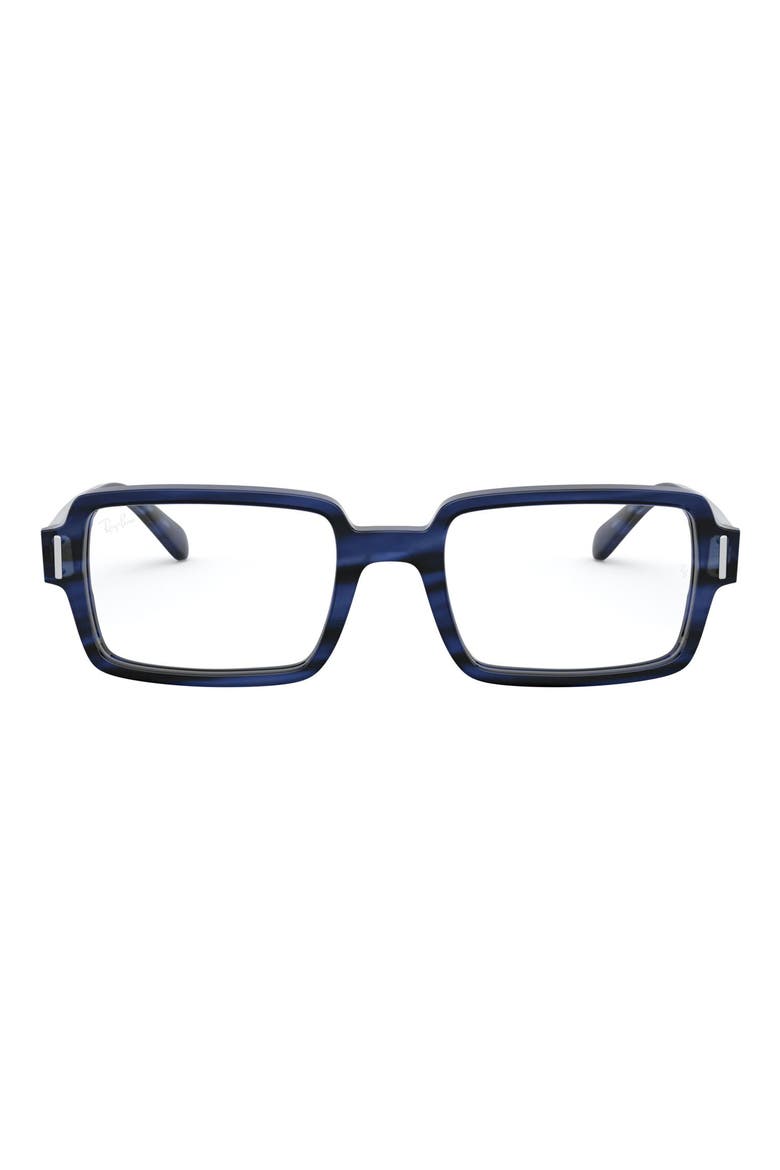 Unisex Benji 52mm Rectangular Optical Glasses, Main, color, STRIPED BLUE