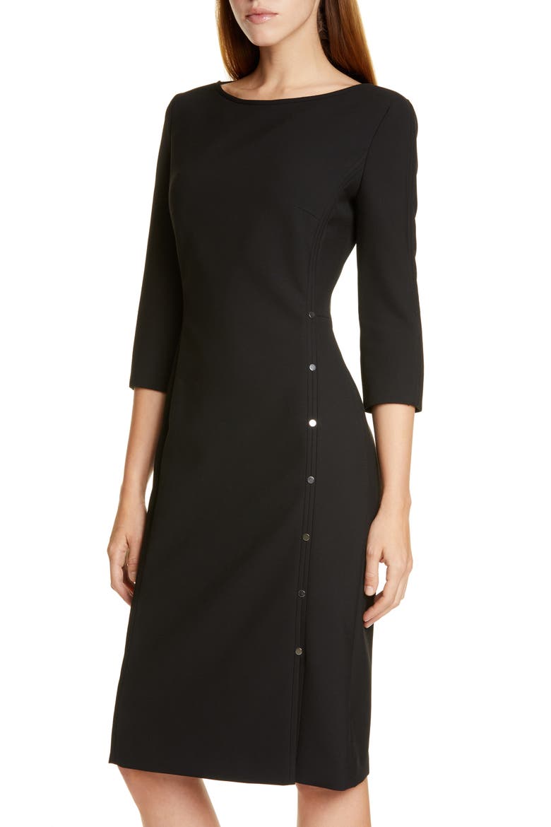 Dikena Ponte Sheath Dress, Alternate, color, BLACK