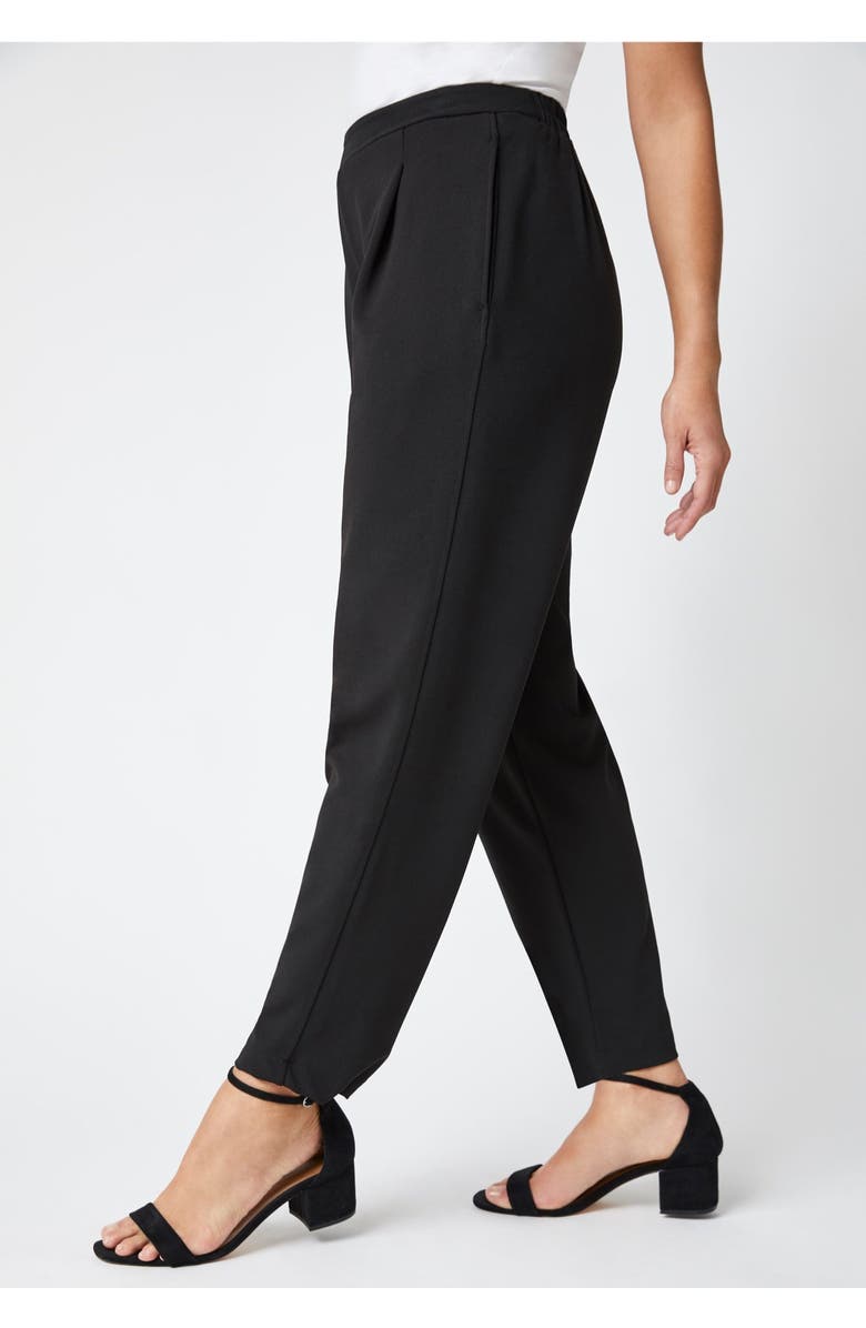 Jessica London Stretch Knit Crepe Straight Leg Pants, Alternate, color, Black