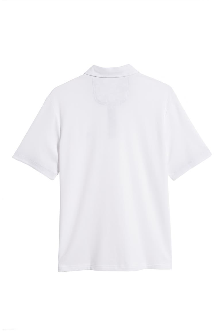 5 O'Clock Tropic Short Sleeve Piqué Polo, Alternate, color, BRIGHT WHITE