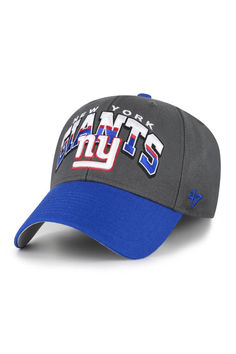 Men's '47 Charcoal New York Giants Split Block MVP Adjustable Hat, Main, color, Charcoal