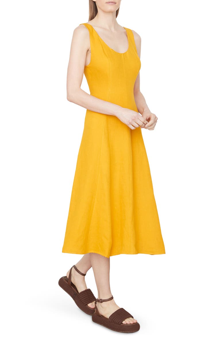Vince Panelled Sleeveless Midi Dress, Alternate, color, Papaya