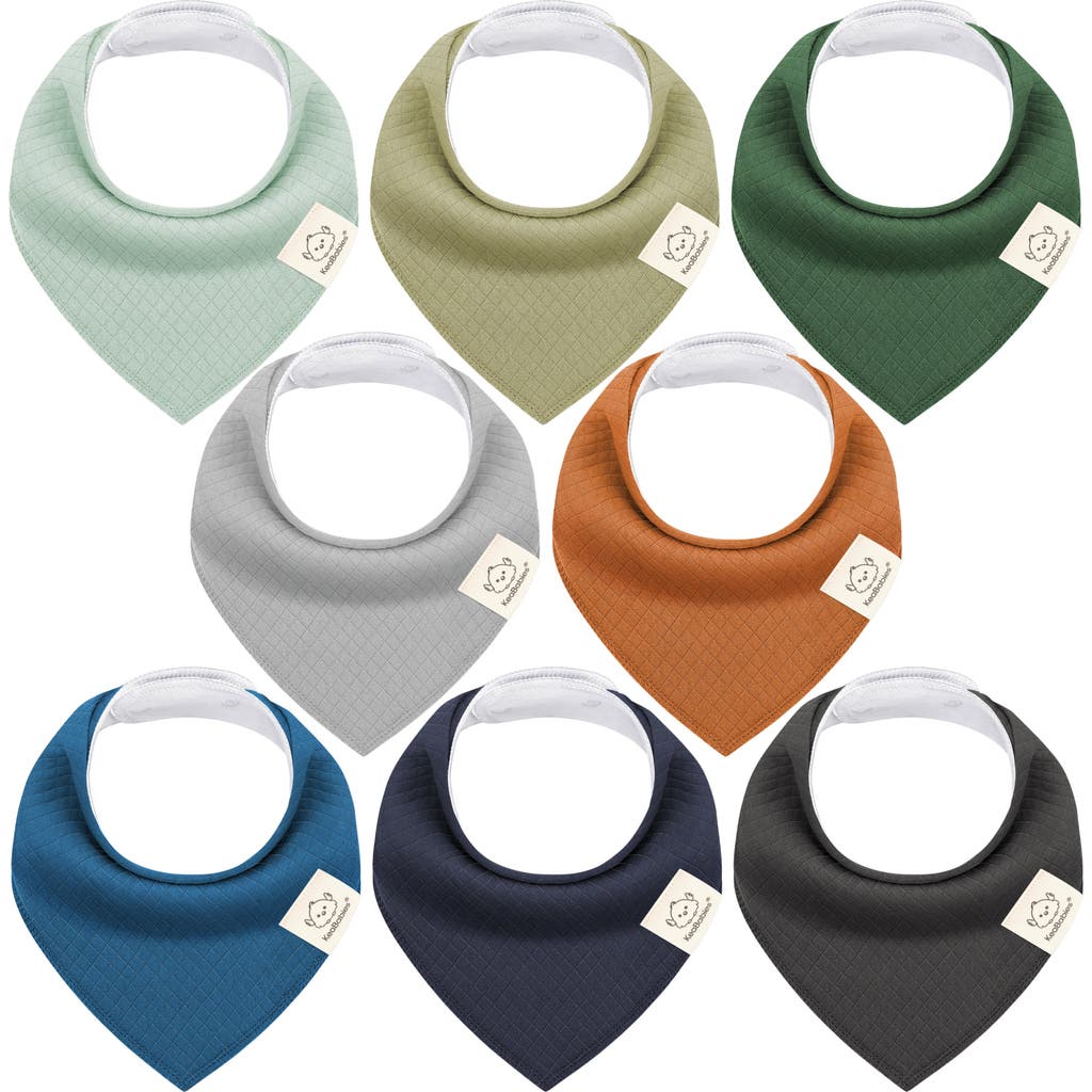 Keababies 8-pack Quin Bandana Bibs In Hunter
