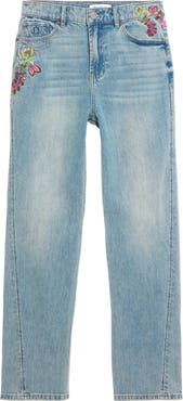 Desigual Floral Embroidery Slim Fit Jeans