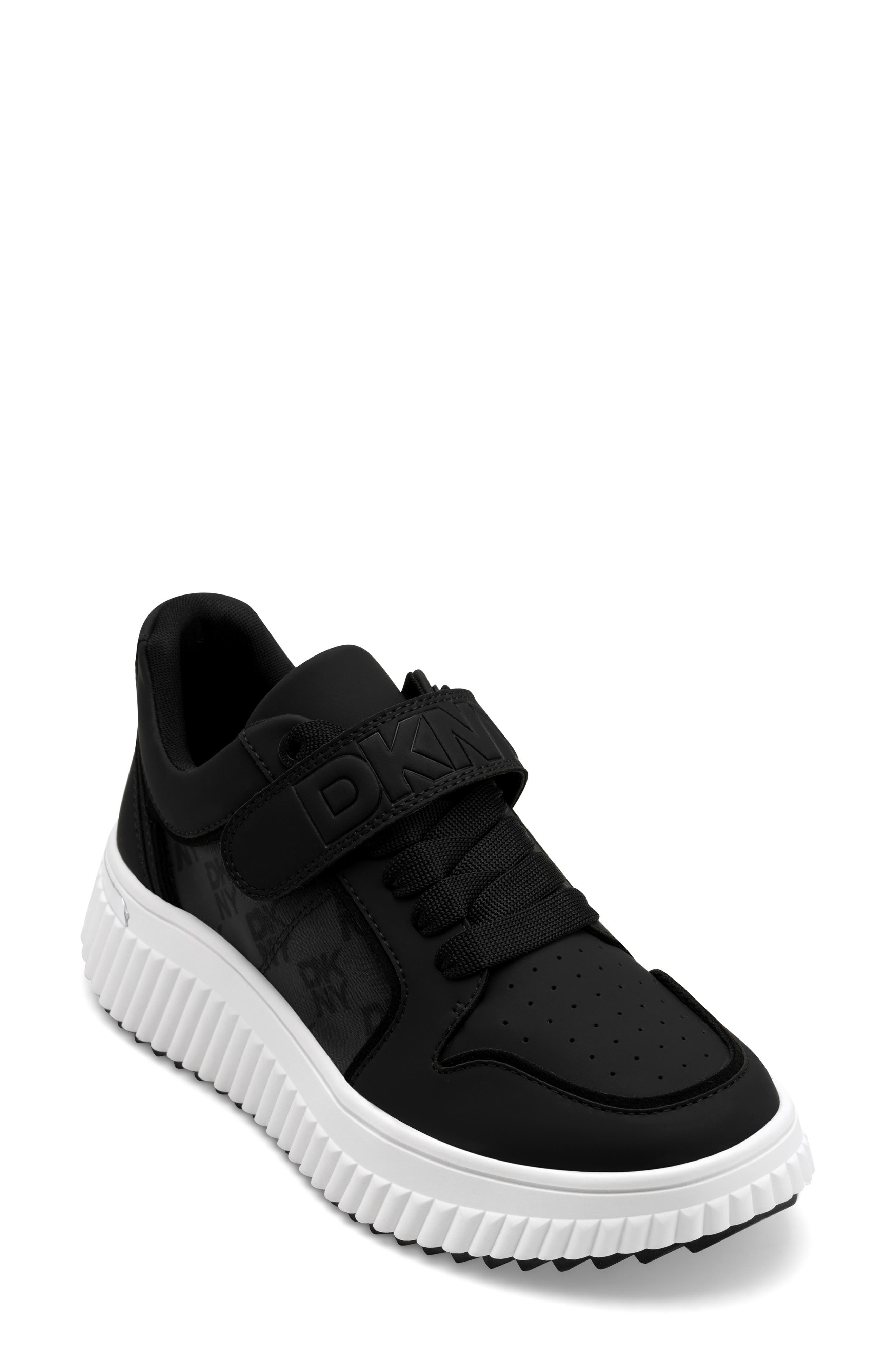 DKNY Loami Wedge Sneaker, Main, color, Black