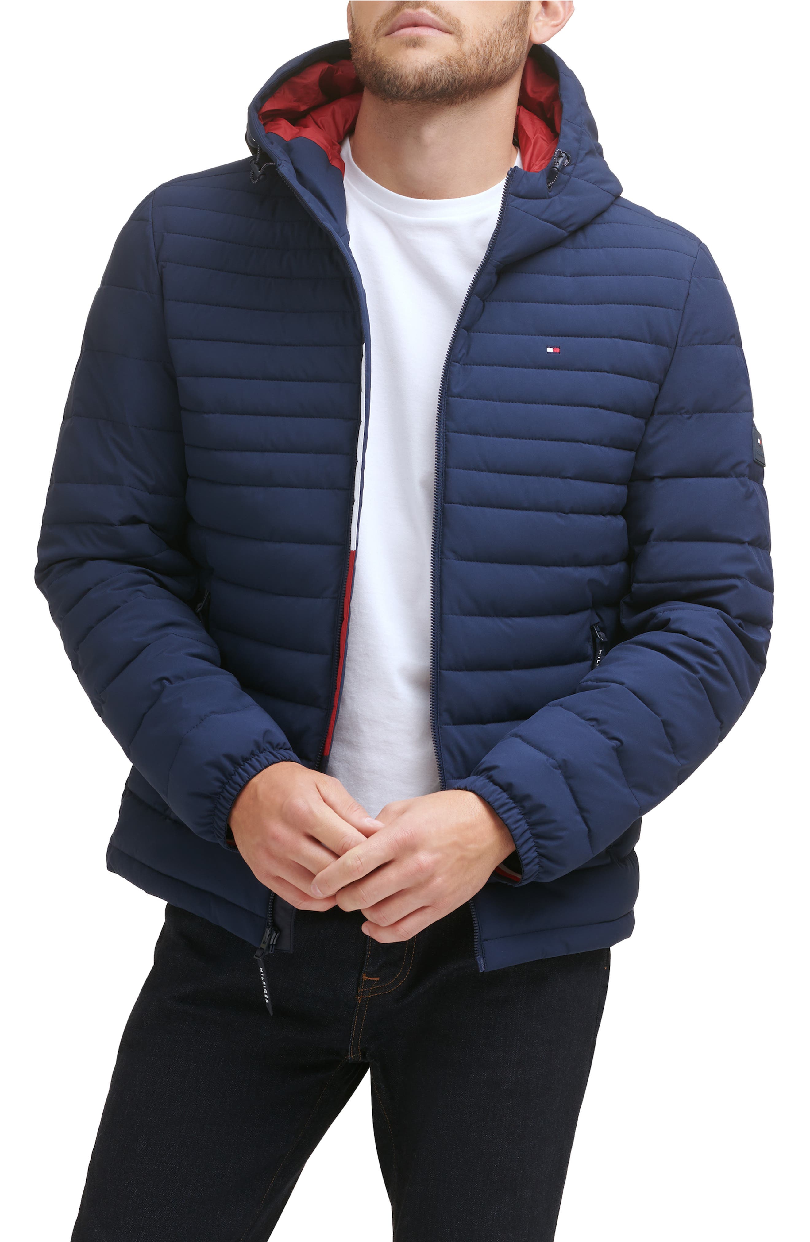 Stretch Quilted Hooded Puffer Jacket