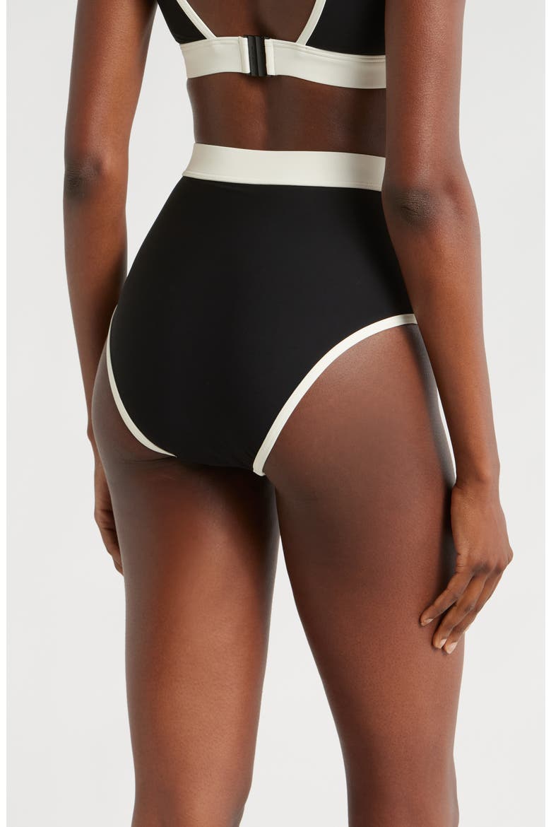 Jayde High Waist Bikini Bottoms, Alternate, color, BLACK