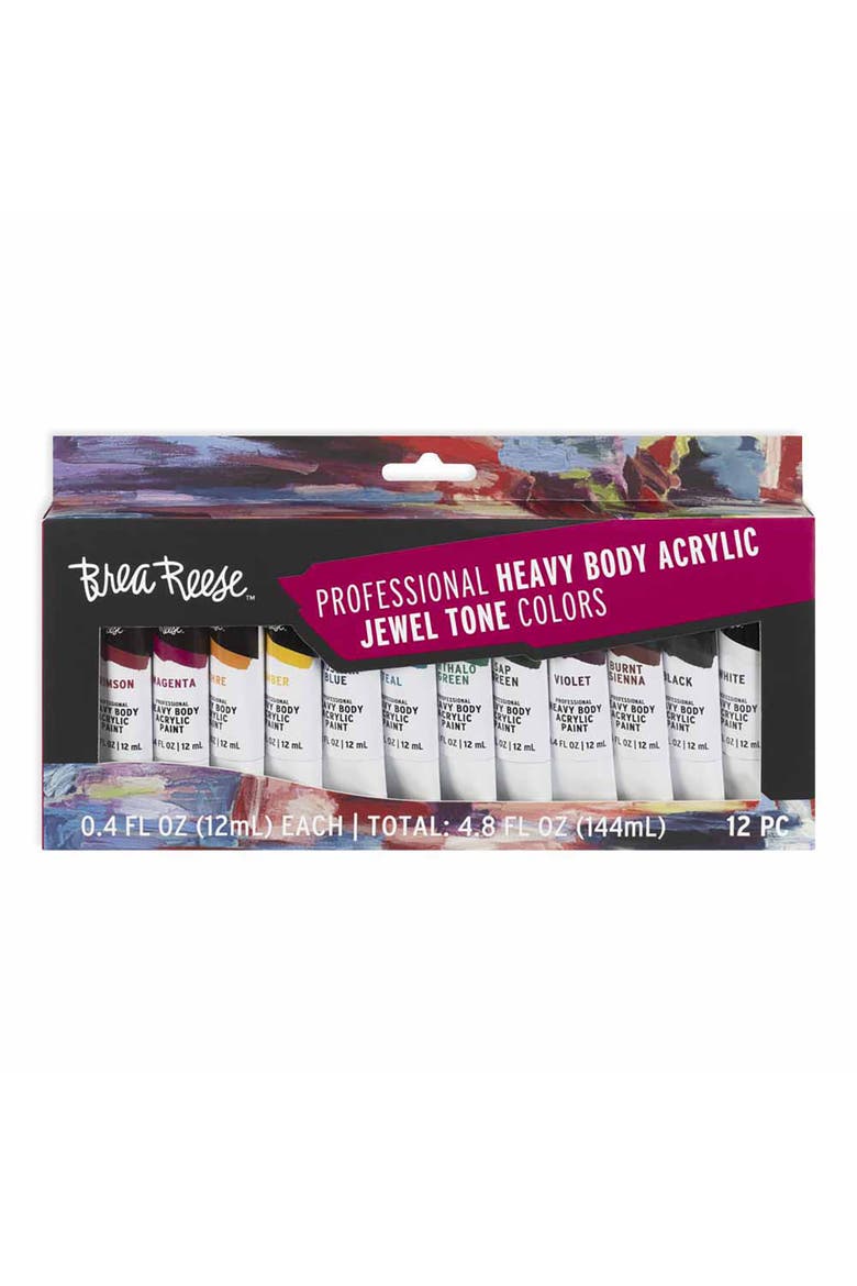 Professional Heavy Body Acrylic Paint Set 12 Tubes, Main, color, Multicolored