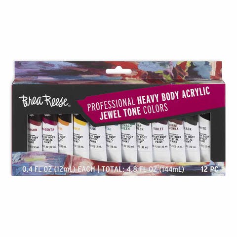 Professional Heavy Body Acrylic Paint Set 12 Tubes