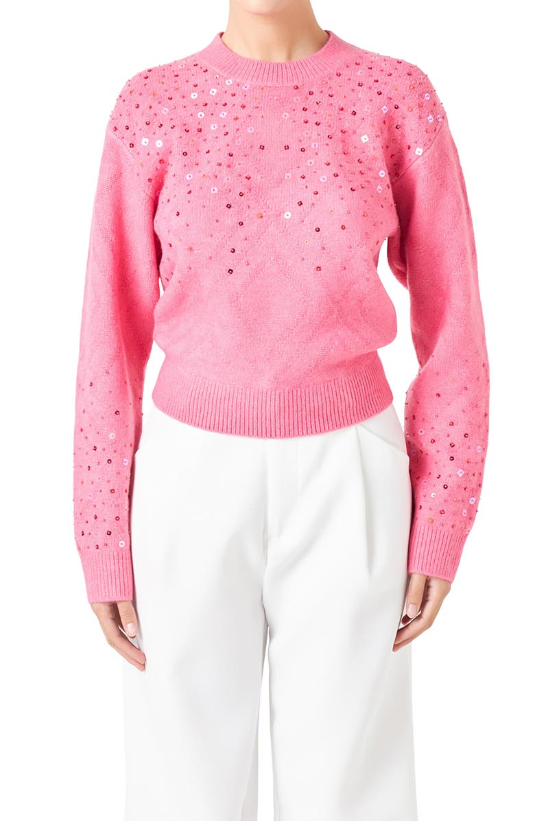 Endless Rose Sequin Crewneck Sweater, Alternate, color,