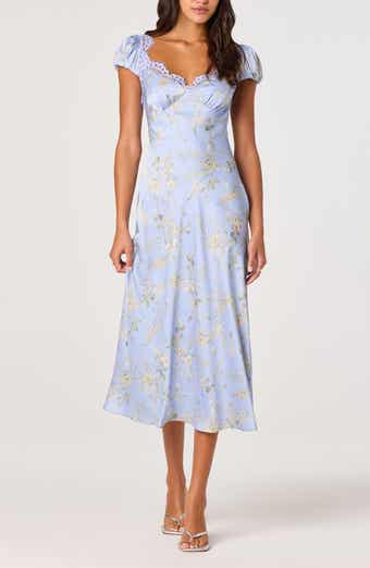 Makaela Floral Satin Midi Dress