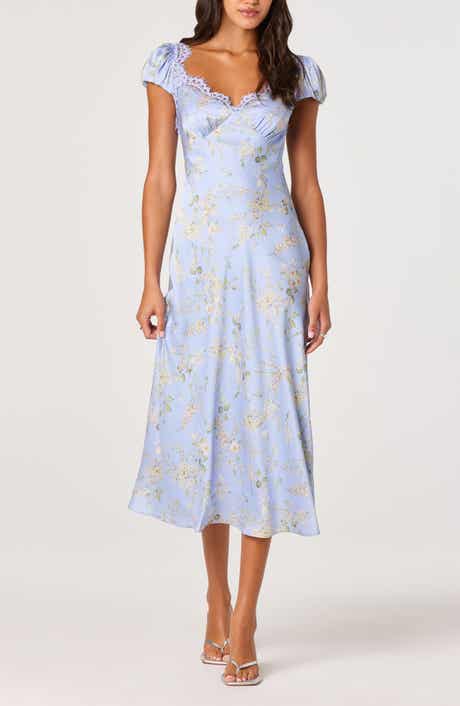 Makaela Floral Satin Midi Dress
