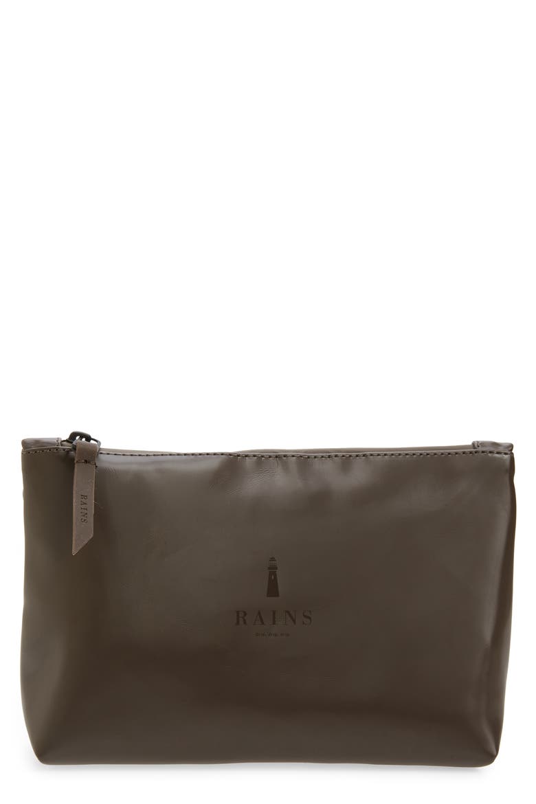 Waterproof Cosmetics Bag, Main, color, SHINY BROWN