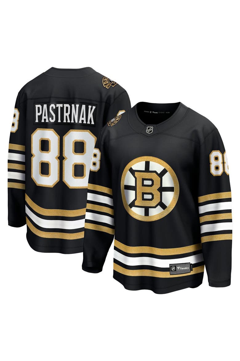 Men's Fanatics Branded David Pastrnak Black Boston Bruins 100th Anniversary Premier Breakaway Player Jersey, Main, color, Black