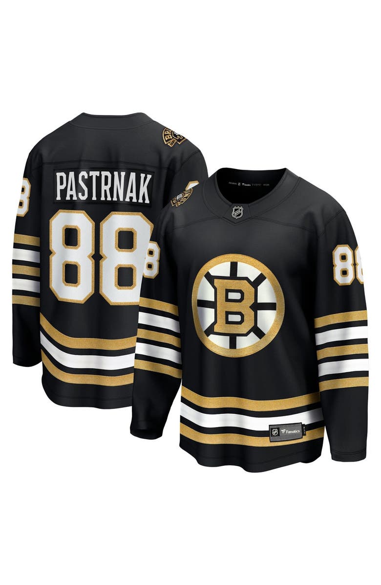 FANATICS Men's Fanatics Branded David Pastrnak Black Boston Bruins 100th Anniversary Premier Breakaway Player Jersey, Main, color, 