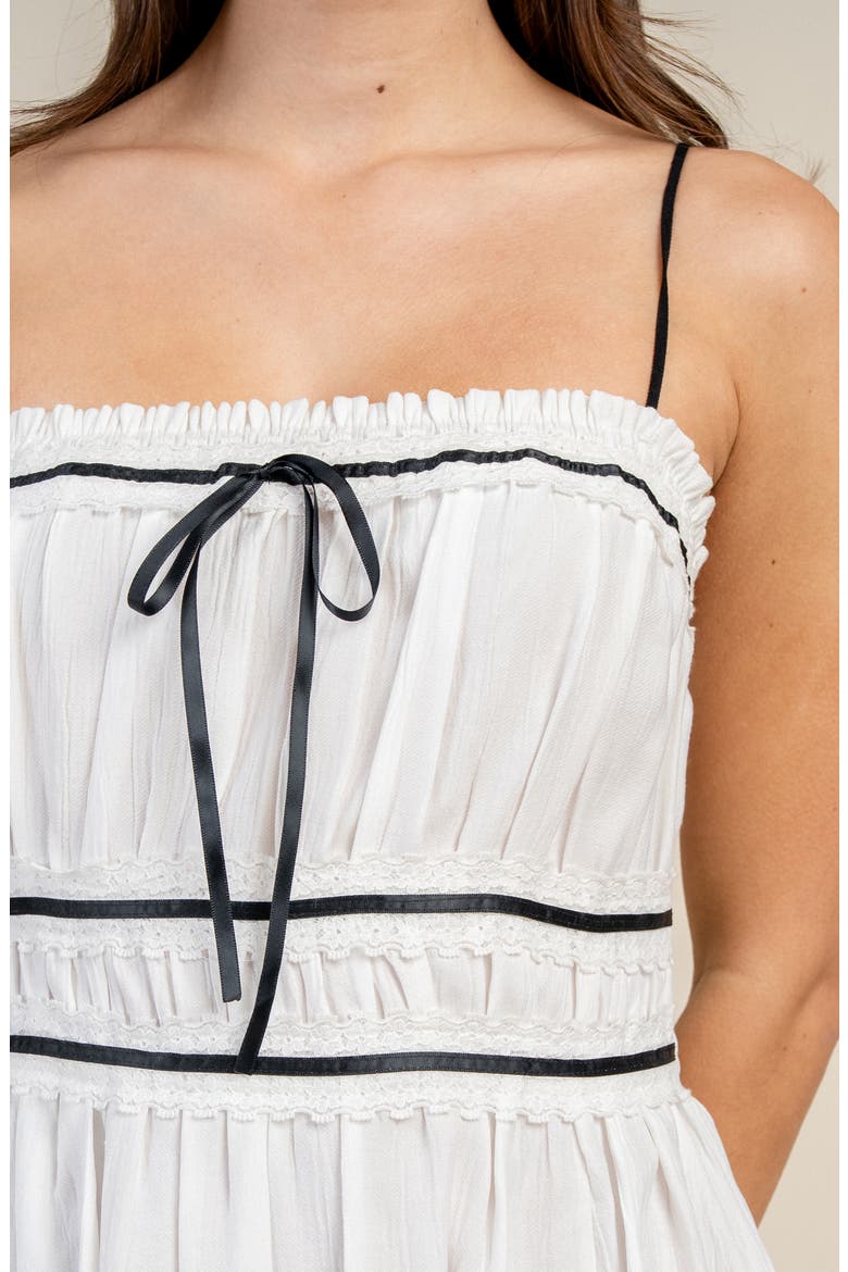 Yoryu Crinkle Lace Trim Maxi Dress, Alternate, color, WHITE