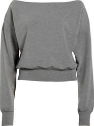 MPG Flashdance Boat Neck Fleece Sweatshirt