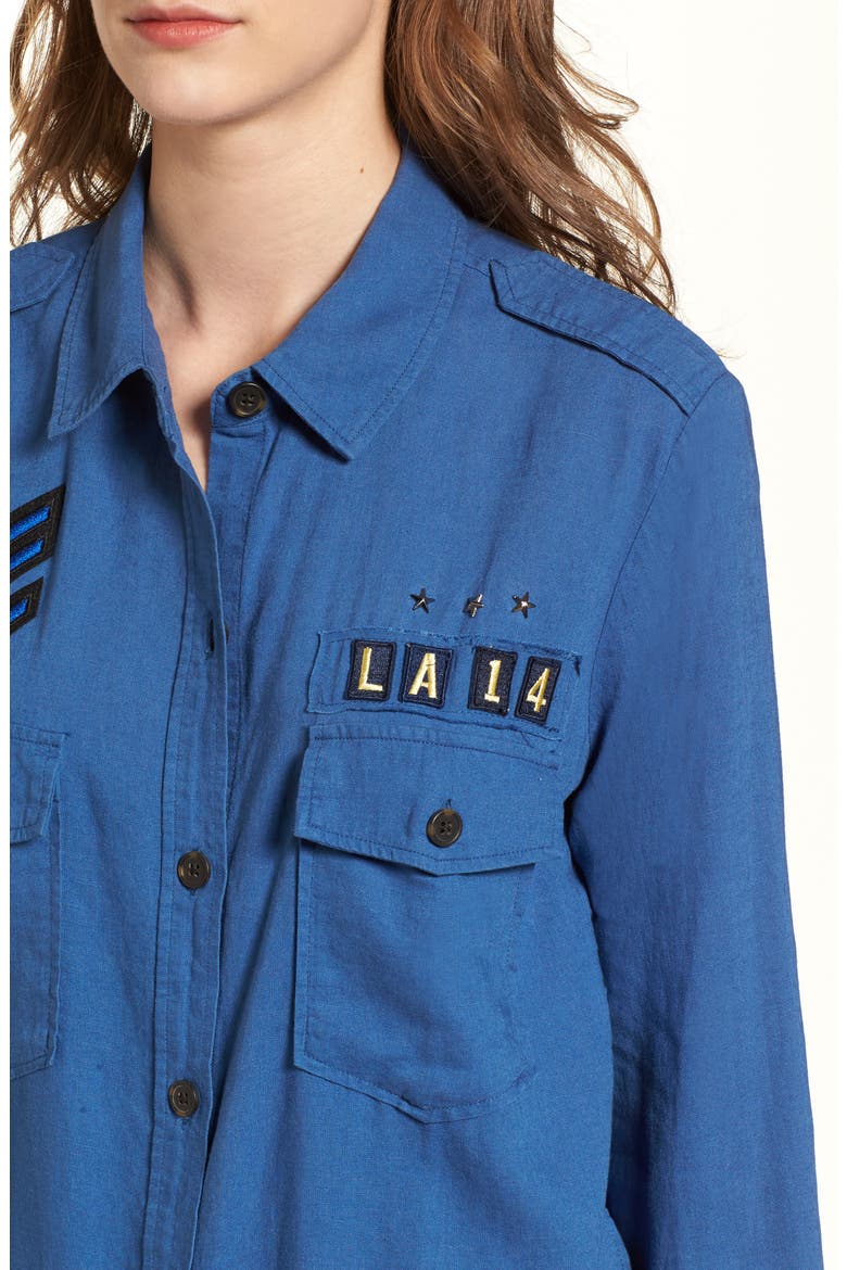 Banks Military Patch Shirt, Alternate, color, INDIGO/ MILITARY PATCH