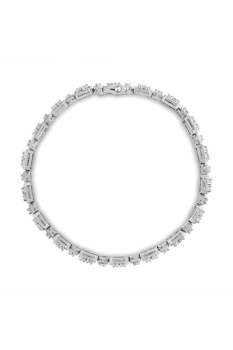 10K White Gold 2.0 Cttw Diamond Square Link Bracelet, Alternate, color, White