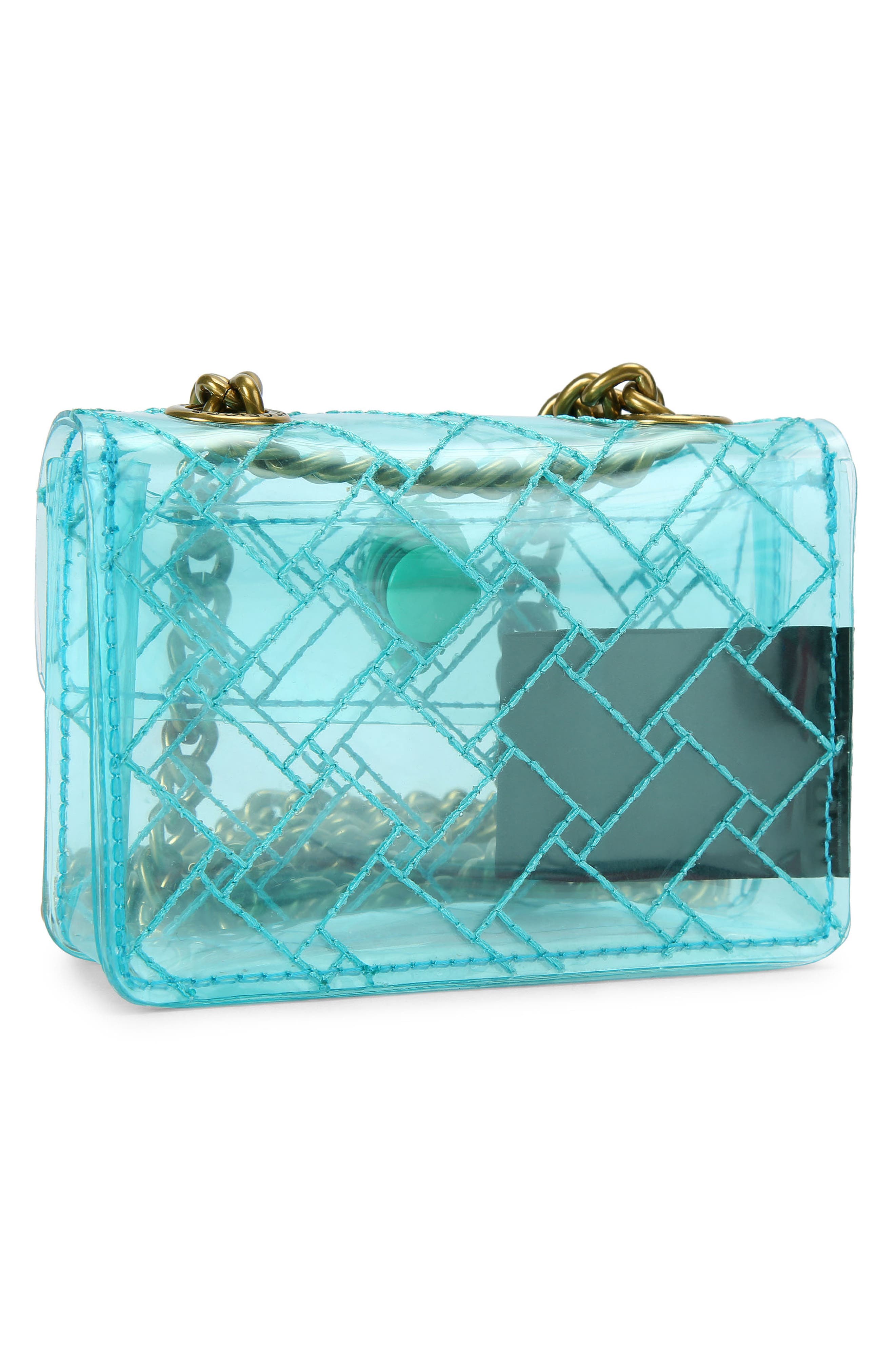 Micro Kensington Vinyl Crossbody Bag, Alternate, color, TURQUOISE