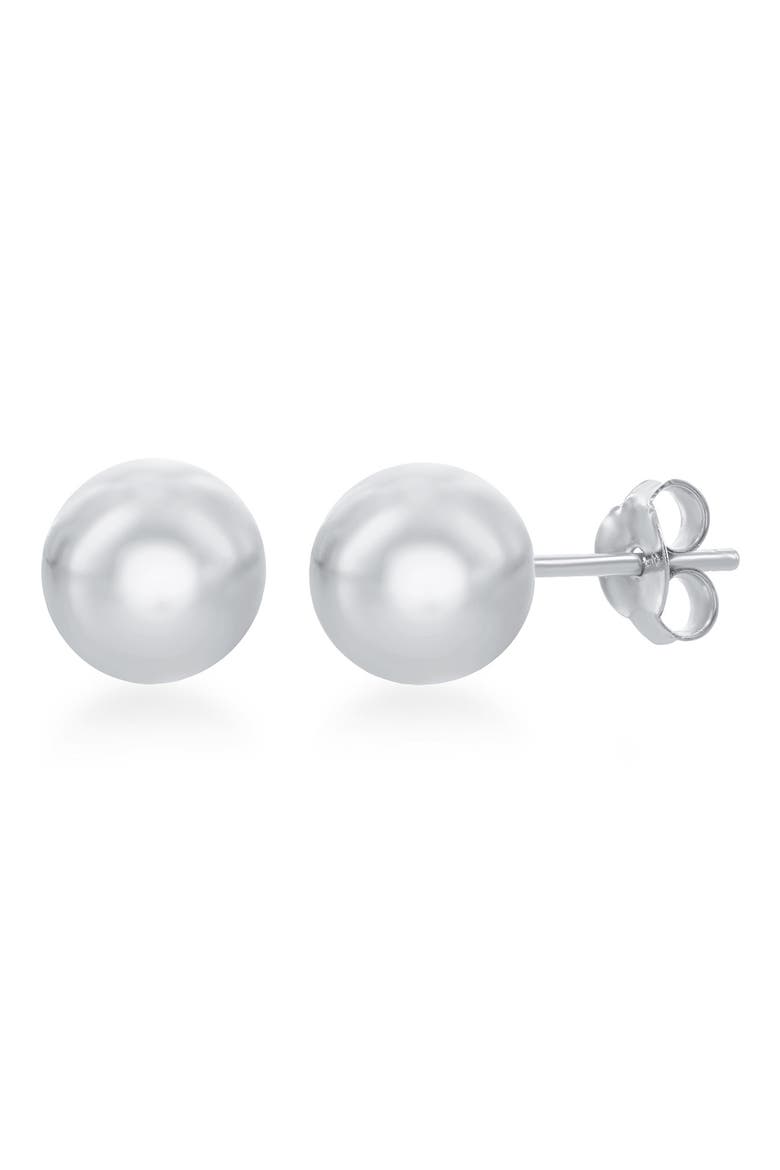 Sterling Silver 10mm Ball Stud Earrings, Main, color, SILVER