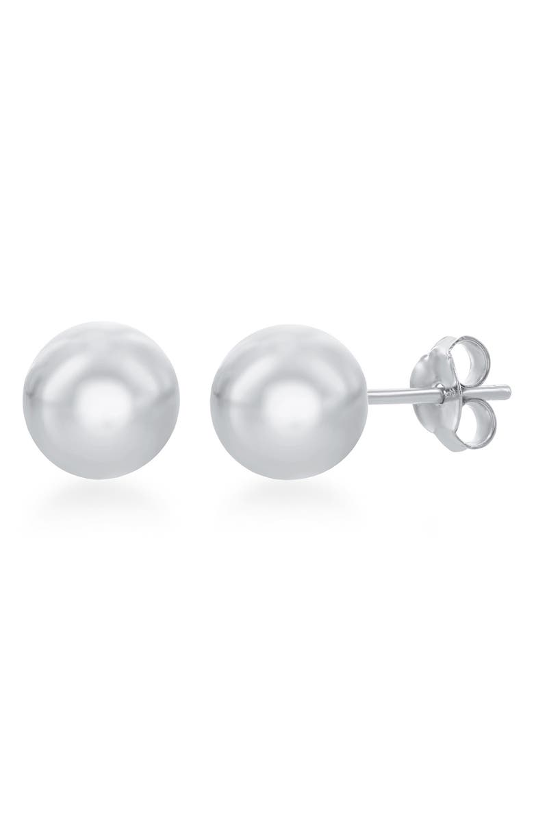SIMONA Sterling Silver 10mm Ball Stud Earrings, Main, color, Silver