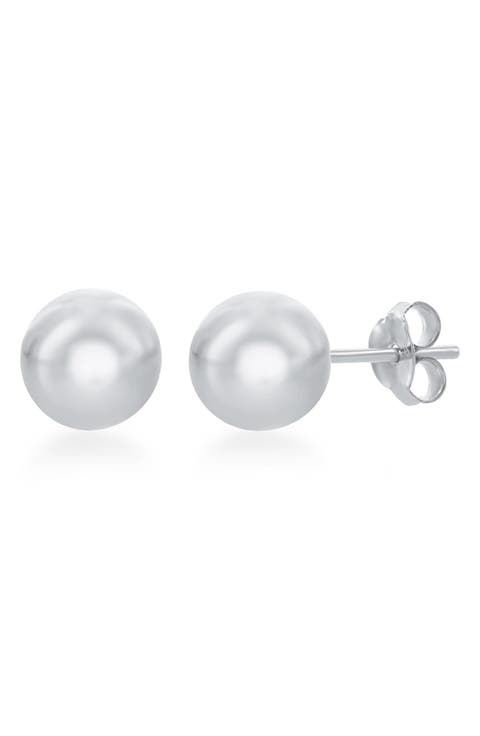 Sterling Silver 10mm Ball Stud Earrings