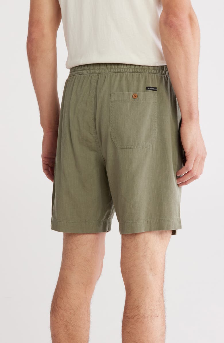 Lucky Brand Slub Drawstring Shorts, Alternate, color, Deep Lichen Green