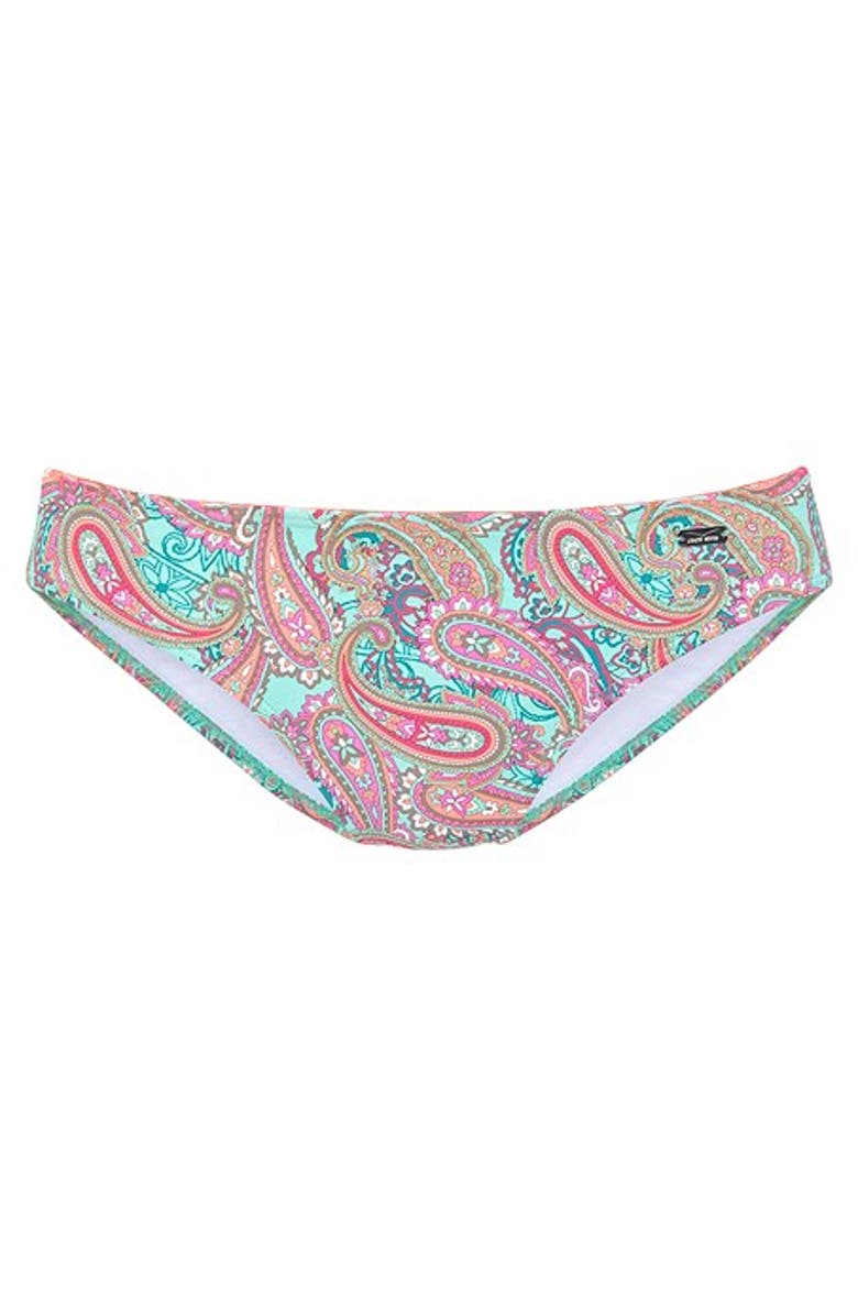 LASCANA Paisley Print Classic Bikini Bottom, Alternate, color, Mint Printed