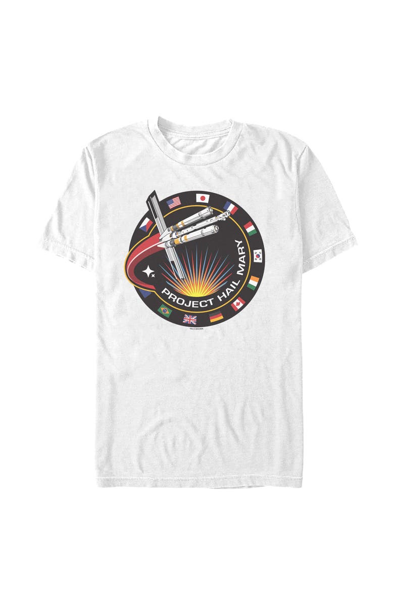 Project Hail Mary Men's Project Hail Mary Spacecraft Patch  Graphic T-Shirt, Main, color, White