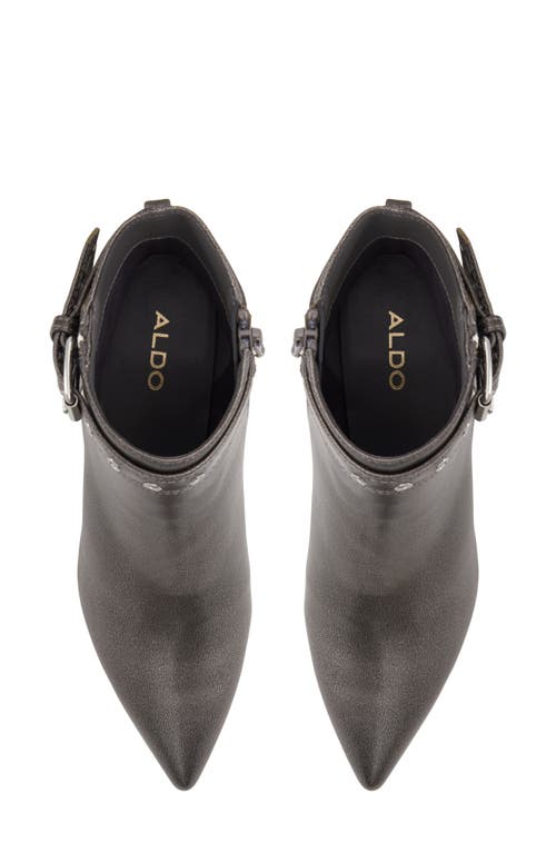 Aldo Women's Solarra Pointed-toe Buckle Booties In Pewter